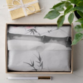 Schilderij van bamboe en kersenbloesems in wash tissuepapier (Geschenk)