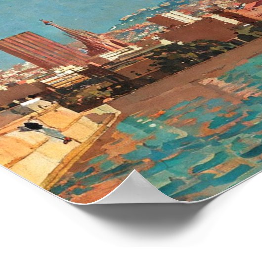 schilderij van Barcelona Poster (Hoek)