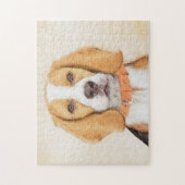 Schilderij van Beagle-hond Originele Dier Kunst Legpuzzel (Verticaal)
