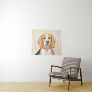 Schilderij van Beagle-hond Originele Dier Kunst Wandkleed