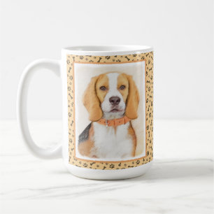 Schilderij van Beagle-hond Originele Dierkunst Koffiemok