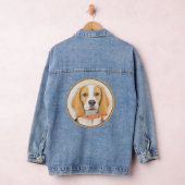 Schilderij van Beagle Hound Hond Originele Dier Ku Denim Jacket (Hangar)
