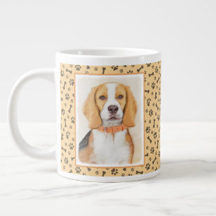 Schilderij van Beagle Hound Hond Originele Dierenk Grote Koffiekop
