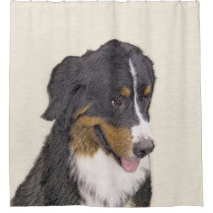Schilderij van Berner Sennenhond - Originele Honde Douchegordijn