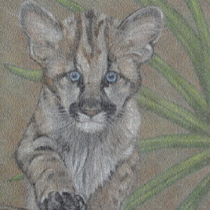 schilderij van big cat cougar kitten in wilde dier horloge