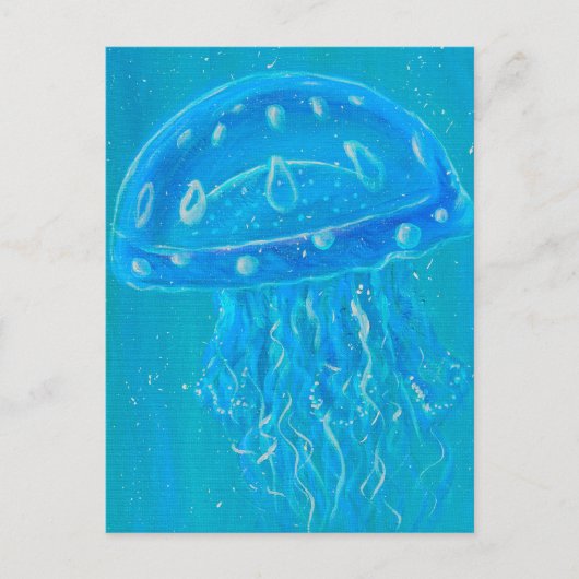 Schilderij van blauwe kwal briefkaart (Voorkant)