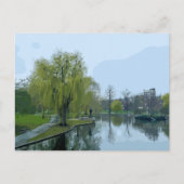 Schilderij van Boston Public Garden Massachusetts Briefkaart (Voorkant)