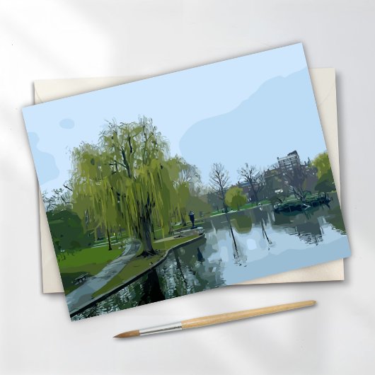Schilderij van Boston Public Garden Massachusetts Briefkaart
