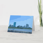 Schilderij van Boston Skyline Charles River Kaart (Voorkant)