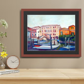 Schilderij van boten uit Dorsoduro, Venetië, IT Poster