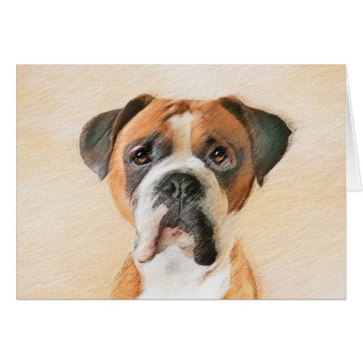 Schilderij van Boxer Hond Ongeknipt Origineel Dier (Voorkant Horizontaal)