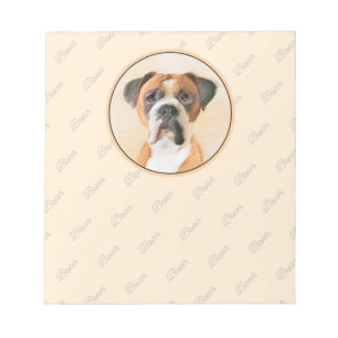 Schilderij van Boxer Hond Ongeknipt Origineel Dier Notitieblok