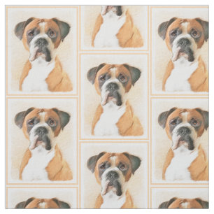 Schilderij van Boxer Hond Ongeknipt Origineel Dier Stof