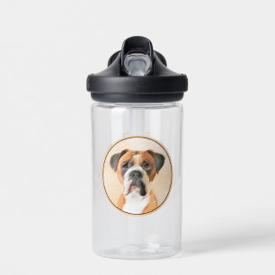 Schilderij van Boxer Hond Ongeknipt Origineel Dier Waterfles