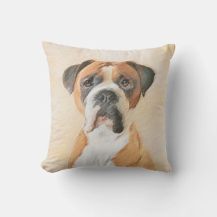 Schilderij van Boxerhond Ongeknipt Originele Dierk Buitenkussen