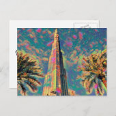 schilderij van Burj Khalifa Briefkaart (Voorkant / Achterkant)