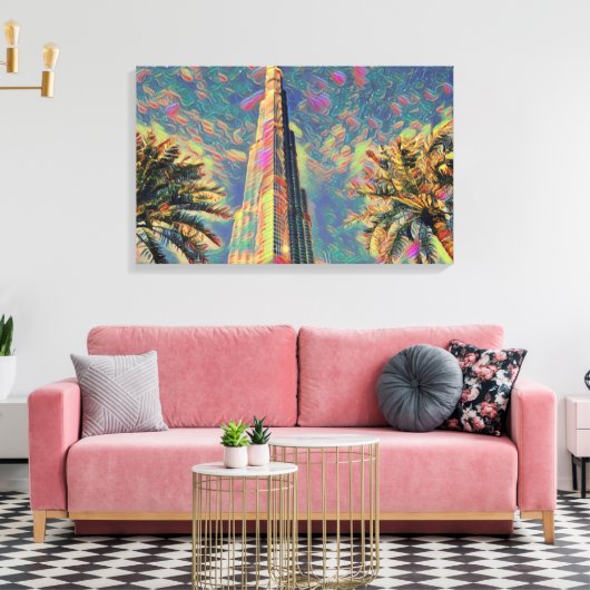 schilderij van Burj Khalifa Canvas Afdruk (Insitu (Woonkamer))