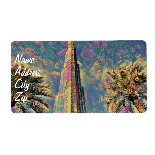 schilderij van Burj Khalifa Etiket (Voorkant)