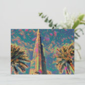 schilderij van Burj Khalifa Kaart (Staand voorkant)