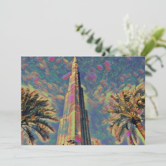 schilderij van Burj Khalifa Kaart (Staand voorkant)
