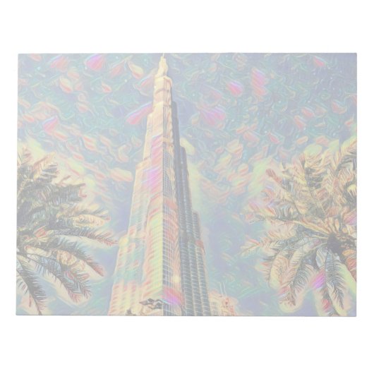schilderij van Burj Khalifa Notitieblok (Voorkant)