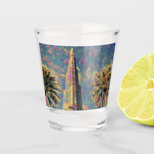 schilderij van Burj Khalifa Shot Glas (Voorkant)