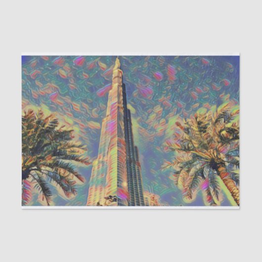 schilderij van Burj Khalifa Tissuepapier (Voorkant)
