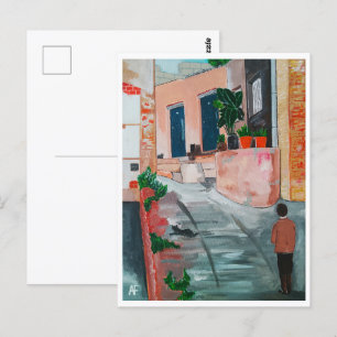 Schilderij van Calle del San Miguel door Alfred Fo Briefkaart