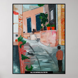 Schilderij van Calle del San Miguel door Alfred Fo Poster
