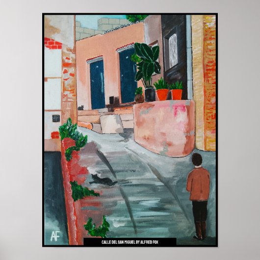 Schilderij van Calle del San Miguel door Alfred Fo Poster (Voorkant)