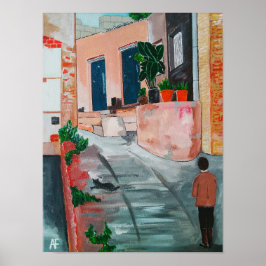 Schilderij van Calle del San Miguel door Alfred Fo Poster