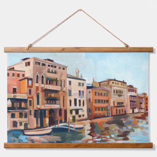 Schilderij van Canal Grande, Venetië, Italië Hangend Wandkleed (Voorkant)