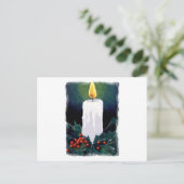 Schilderij van Candle en Holly: Kerstmis Feestdagenkaart (Staand voorkant)