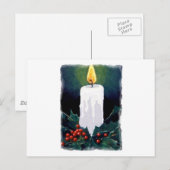Schilderij van Candle en Holly: Kerstmis Feestdagenkaart (Voorkant / Achterkant)