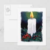 Schilderij van Candle en Holly: Kerstmis Feestdagenkaart (Voorkant / Achterkant)