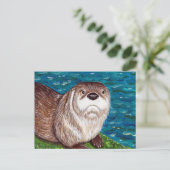 Schilderij van Cheeky River Otter Briefkaart (Staand voorkant)