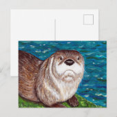 Schilderij van Cheeky River Otter Briefkaart (Voorkant / Achterkant)