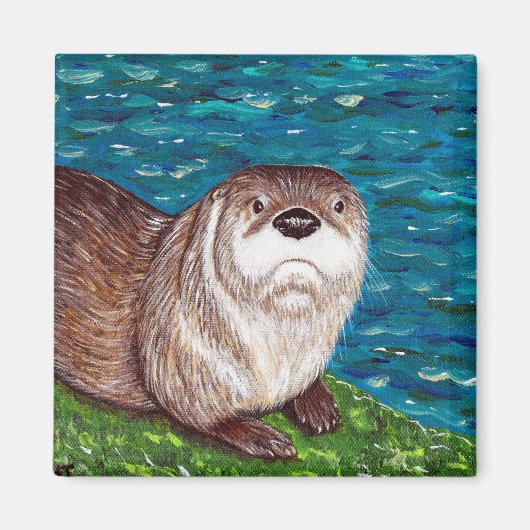 Schilderij van Cheeky River Otter Magneet (Voorkant)