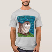 Schilderij van Cheeky River Otter T-shirt (Voorkant)