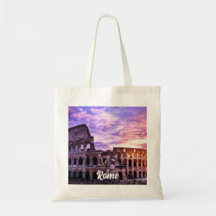 Schilderij van Colosseum in Rome bij zonsondergang Tote Bag
