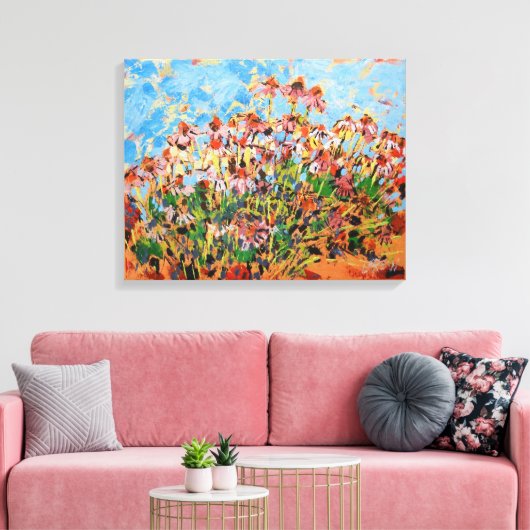 Schilderij van Coneflowers / Kunstenaar Larry Lere Canvas Afdruk (Insitu (Woonkamer))