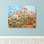Schilderij van Coneflowers / Kunstenaar Larry Lere Canvas Afdruk (Insitu (Houten vloer))