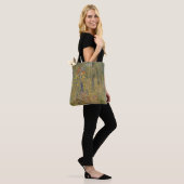 Schilderij van crucifix met een beeld van de Maagd Tote Bag (Op model)