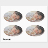 schilderij van de bellenpuppy and child realist ovale sticker (Vel)