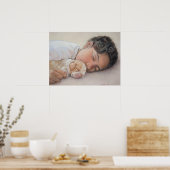 schilderij van de bellenpuppy and child realist poster (Keuken)