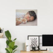 schilderij van de bellenpuppy and child realist poster (Thuiskantoor)
