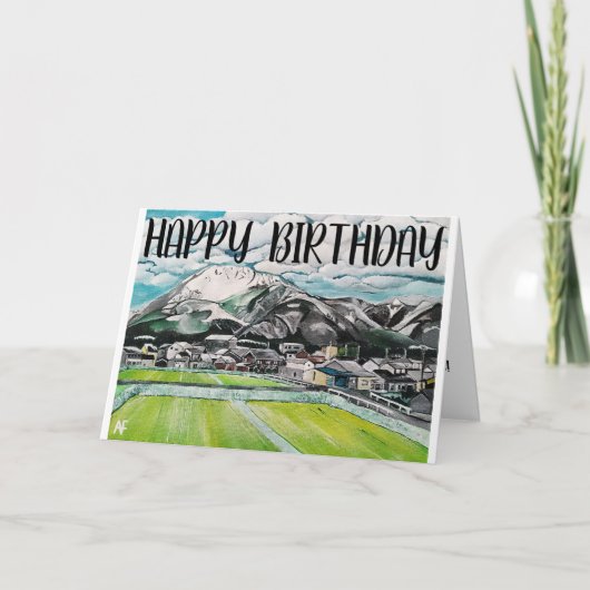 Schilderij van de berg Fuji door Alfred Fox Kaart (Voorkant)