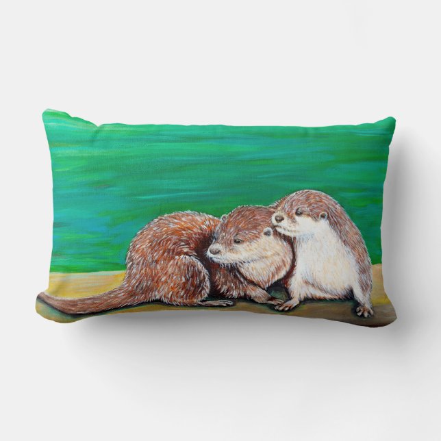 Schilderij van de beste vrienden van de otter kussen (Voorkant)