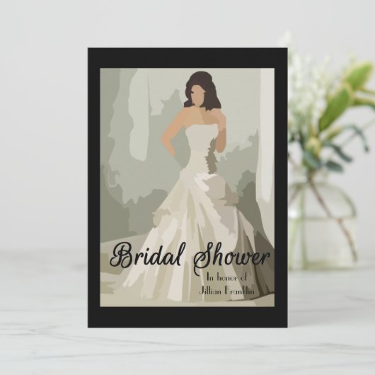 Schilderij van de bruid - Bridal Shower Uitnodigin Kaart (Staand voorkant)