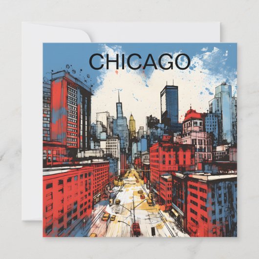 Schilderij van de Chicago Skyline – Stedelijke Kun (Voorkant)